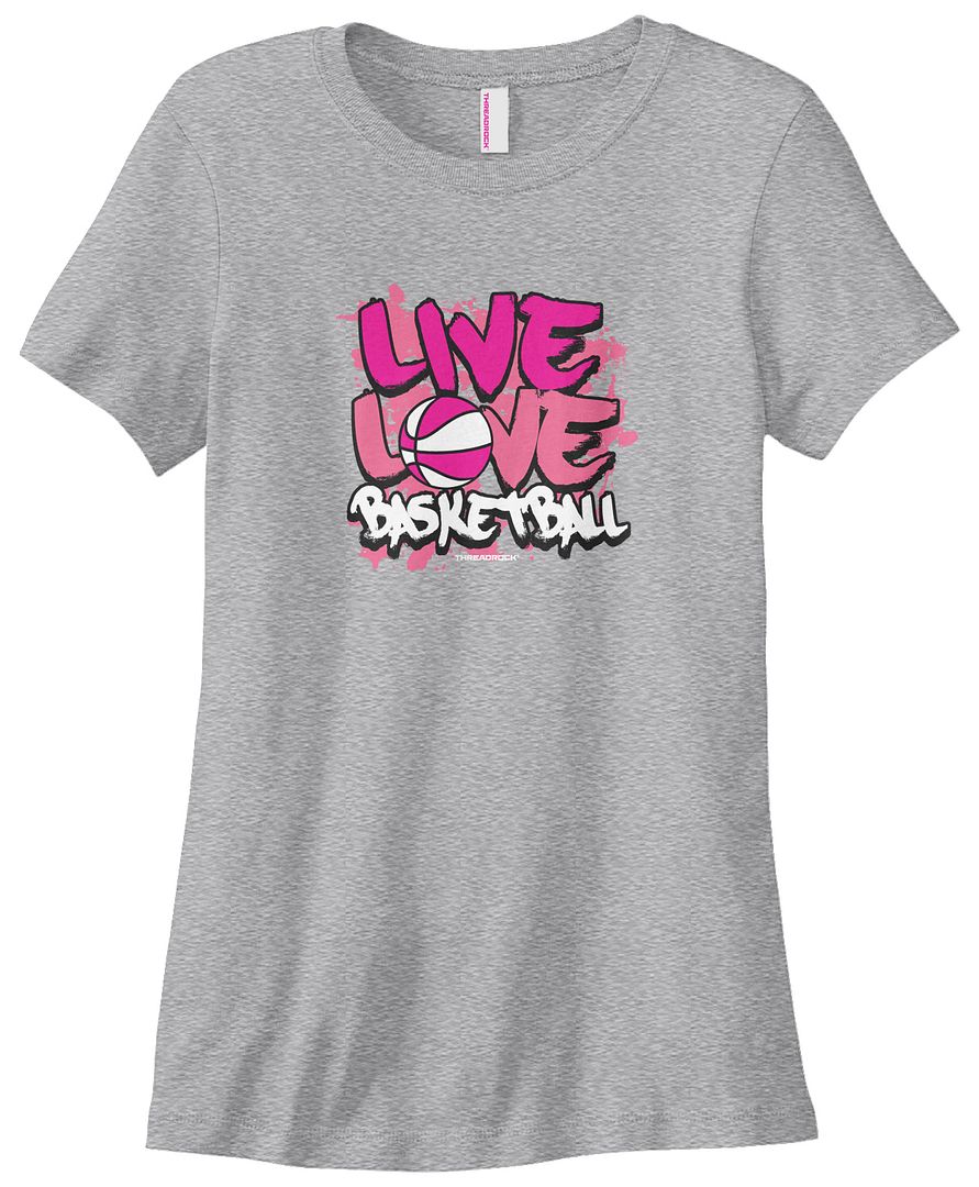 Threadrock Women's Live Love Basketball T-shirt Shoot Hoops Baskets