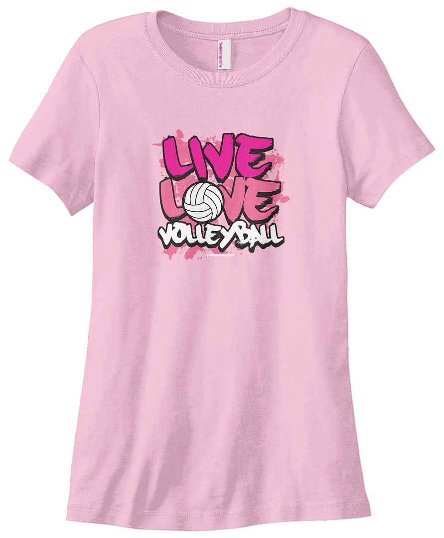 Threadrock Women's Live Love Volleyball T-shirt Coach Team Volley