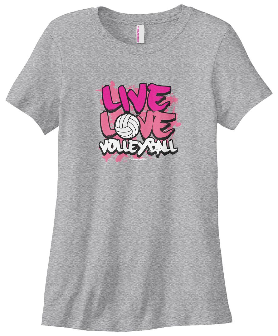 Threadrock Women's Live Love Volleyball T-shirt Coach Team Volley