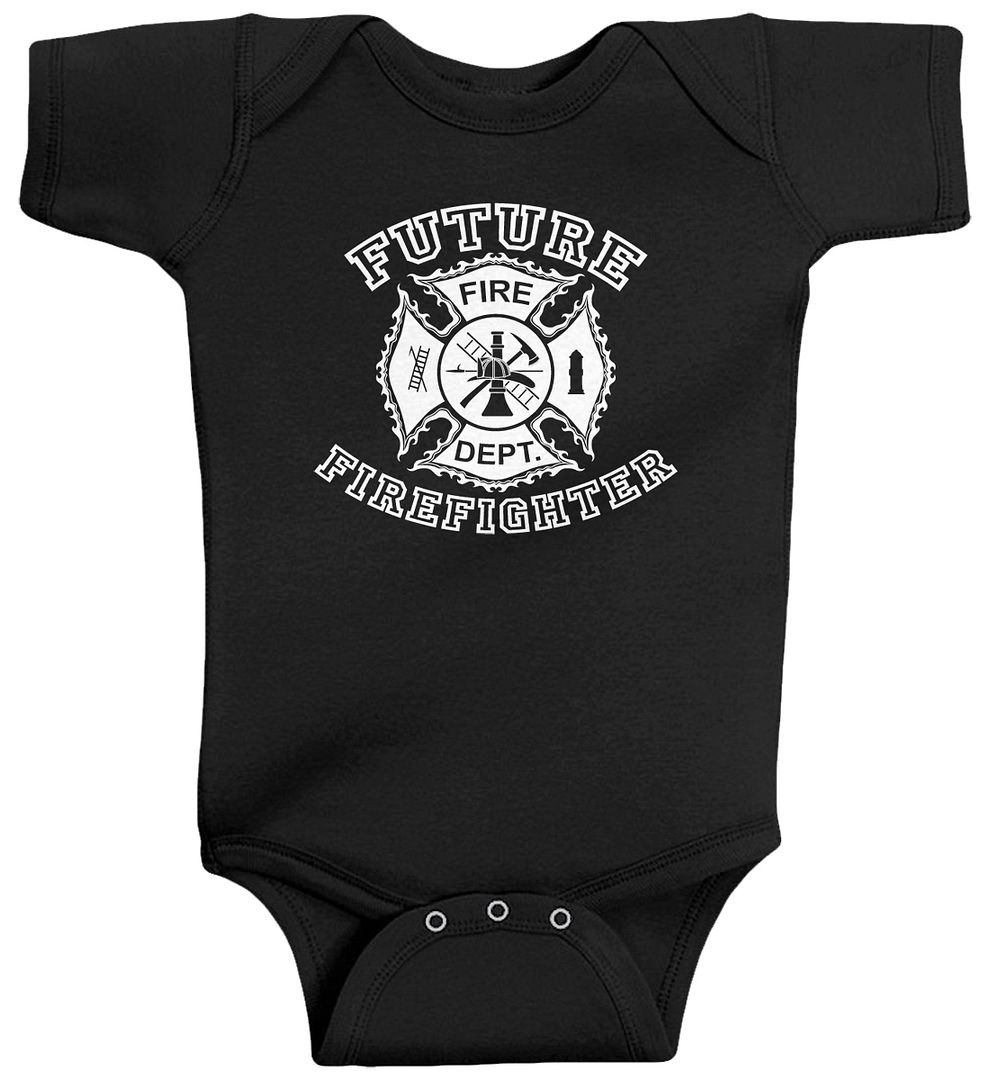 Threadrock Baby Future Firefighter Infant Bodysuit Fireman Fire Truck Occupation