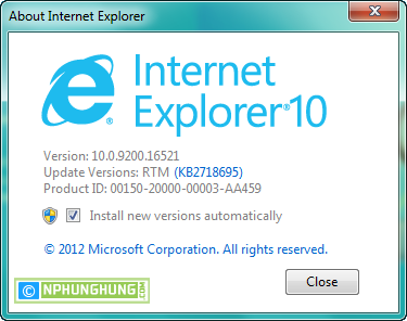 About Internet Explorer 10 - IE 10