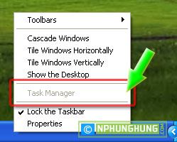 Can't select Task Manager