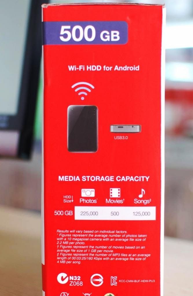 Xách tay - Ổ cứng di động Buffalo 500GB USB 3.0, có tích hợp wifi - 3