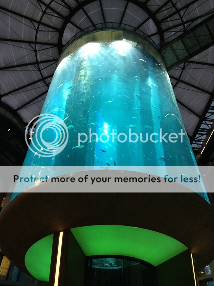 Foto do aquário gigante dentro de um hotel em Berlim