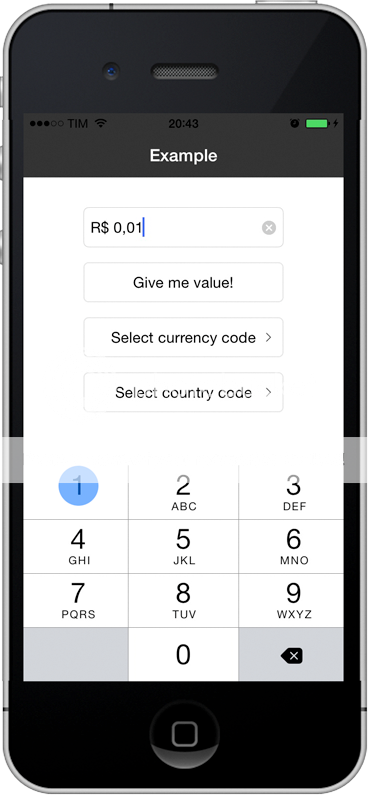 Imagem de um iPhone exibindo o exemplo