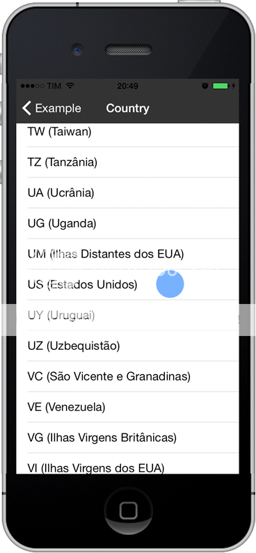 Imagem de um iPhone exibindo o exemplo