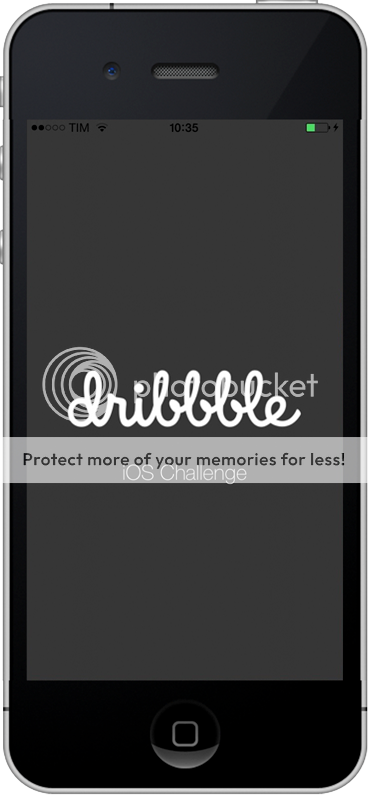Tela de abertura do aplicativo SimpleDribbble