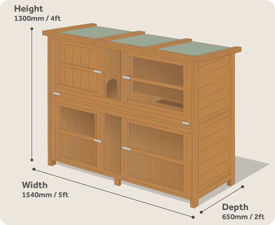 Home & Roost 5ft Chartwell Double Luxury Rabbit Hutch