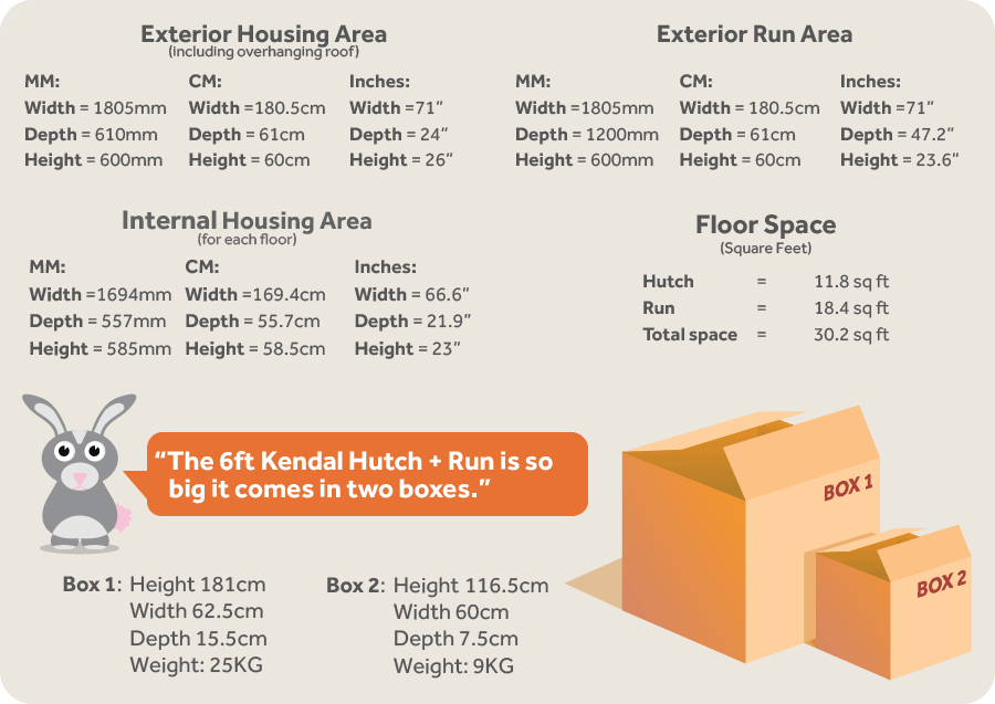 Home & Roost 6ft Kendal Rabbit Hutch and Run